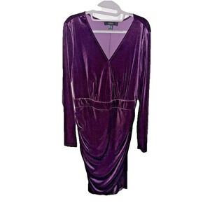 Forever 21+ Purple Velvet Long Sleeve Dress 1X